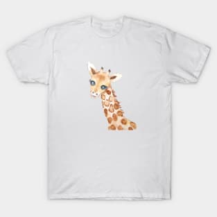 cute baby giraffe watercolor T-Shirt